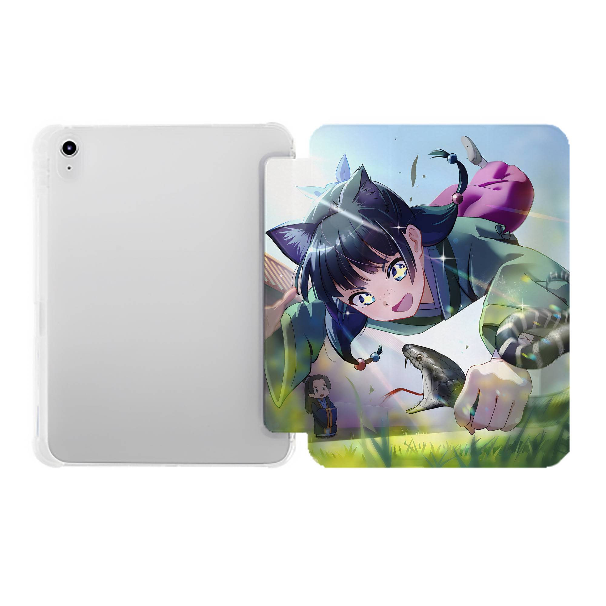（画像用） 薬屋のひとりごと The Apothecary Diaries IPad ケース ペン収納付き 三つ折りスタンド PUレザー×シリコン 対応機種9.5/10.5/10.9インチ